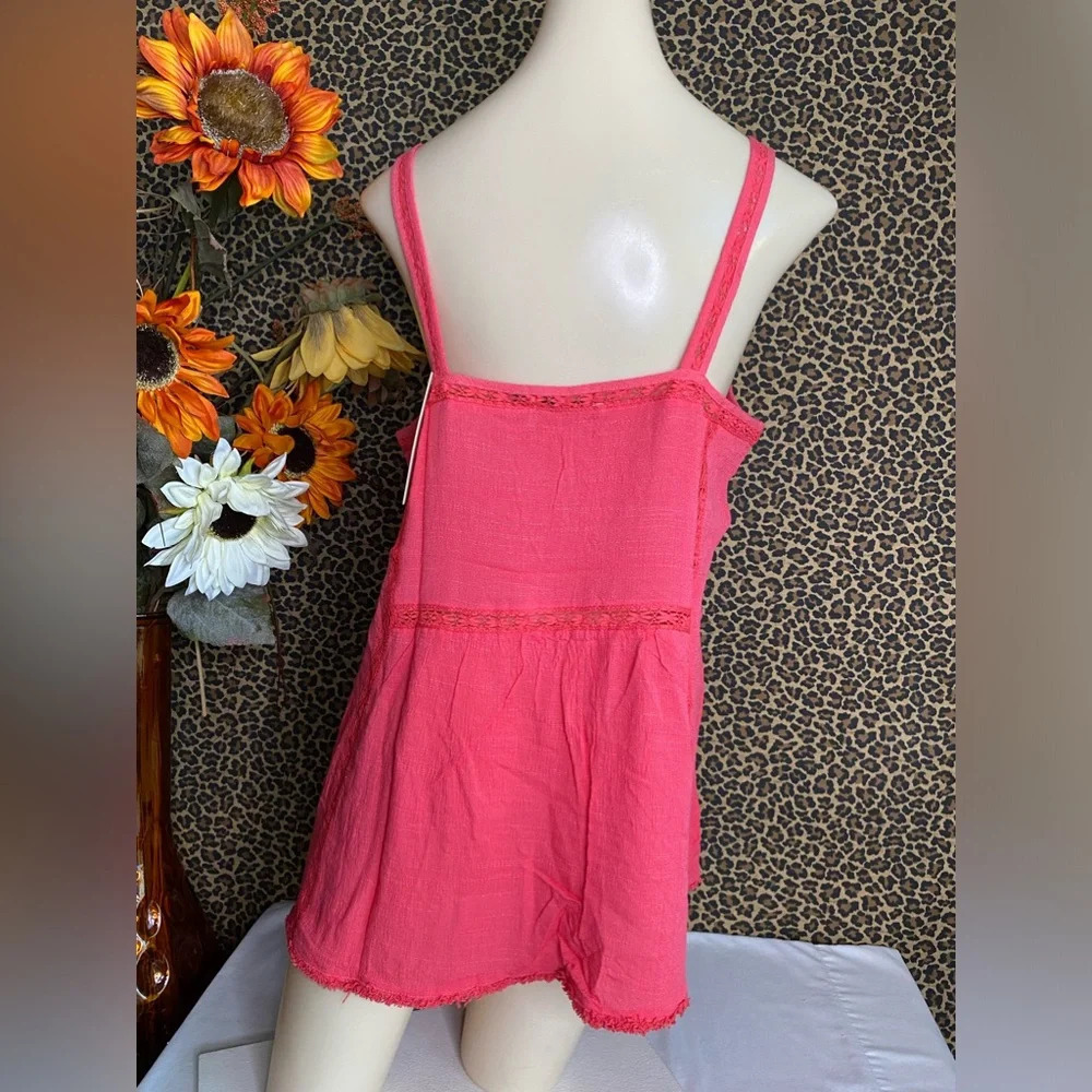 🌴3/$30🌴DOE & RAE Coral Tank Top with Fringe Detail NWT - Picture 5 of 9